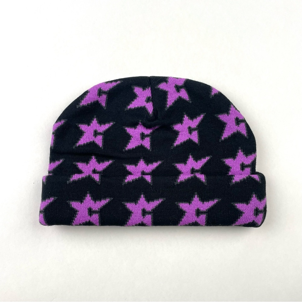 Carpet company star Beanie - Black and Purple